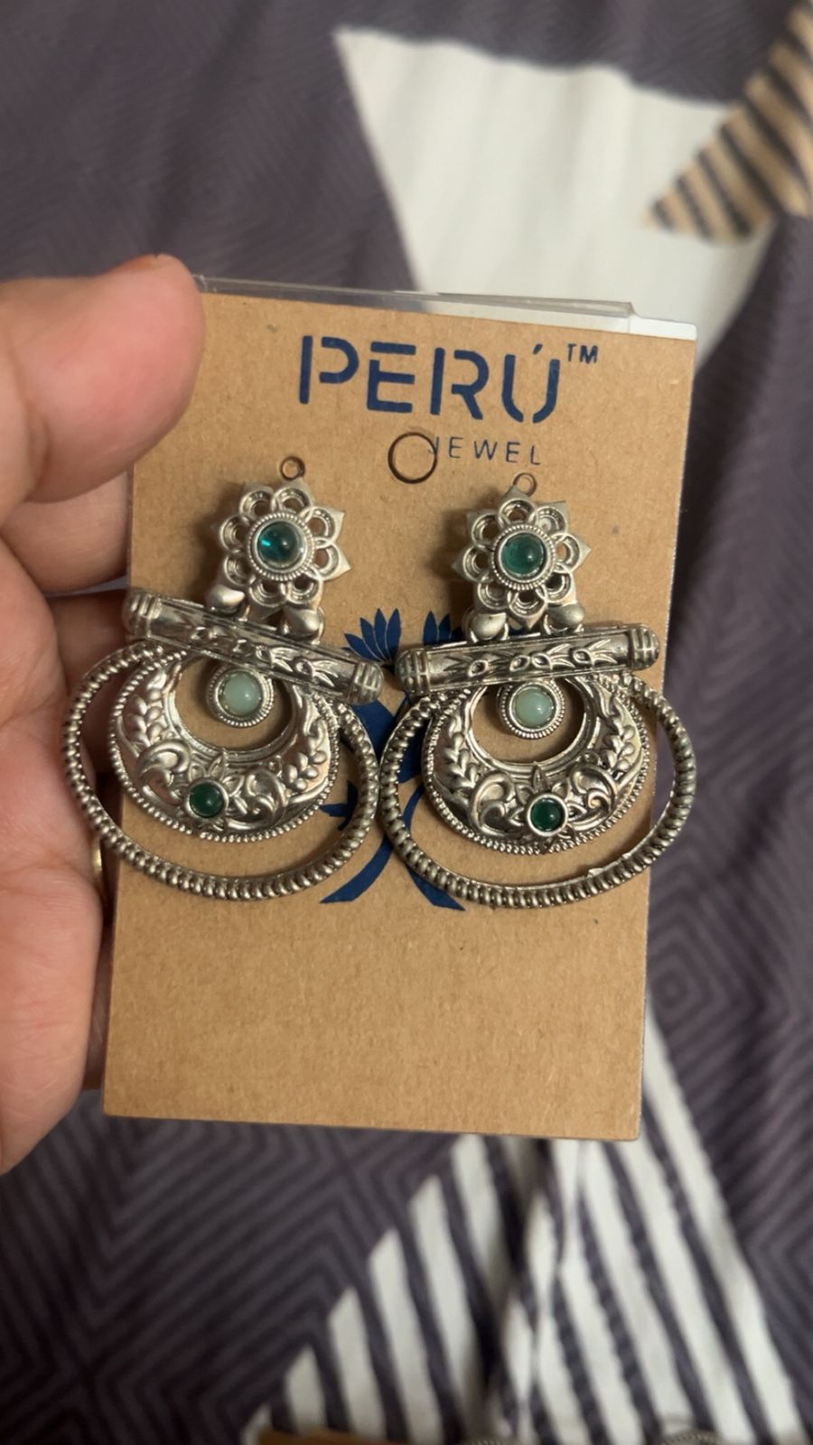 Zariah Oxidised Chand Earrings