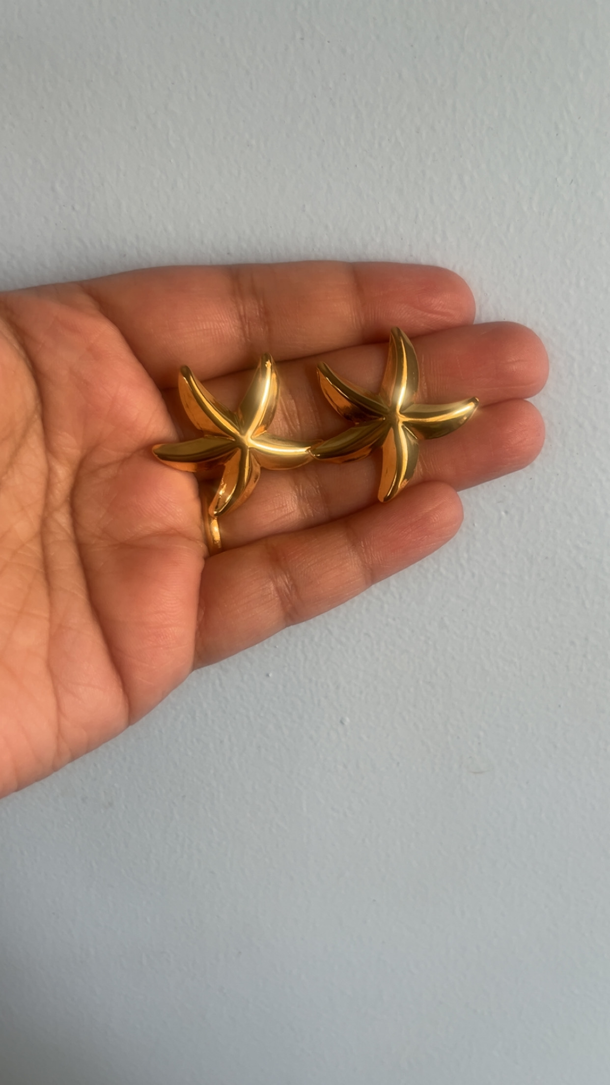 Starfish Gold Drop Earrings