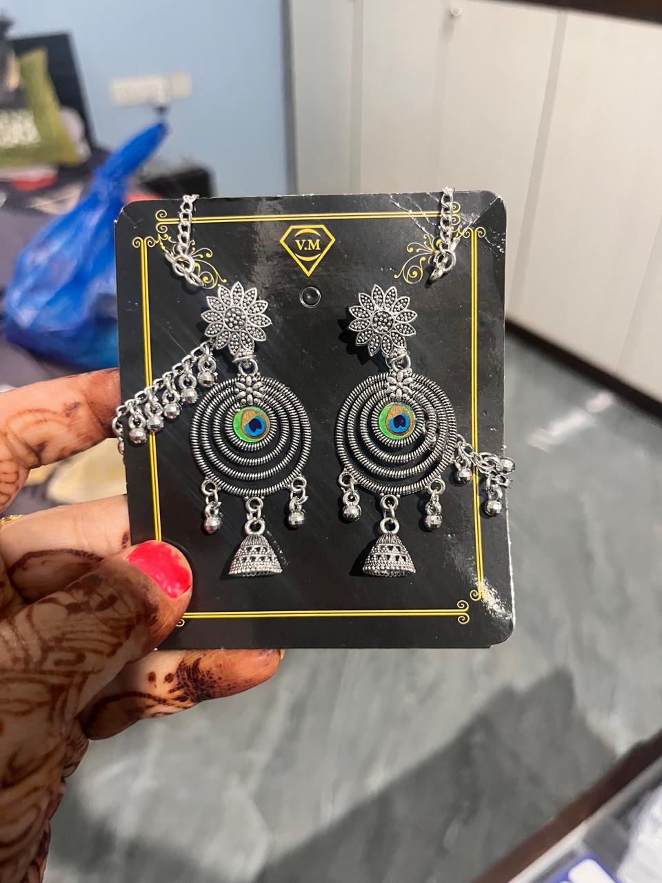 Mor Chakra Jhumkas