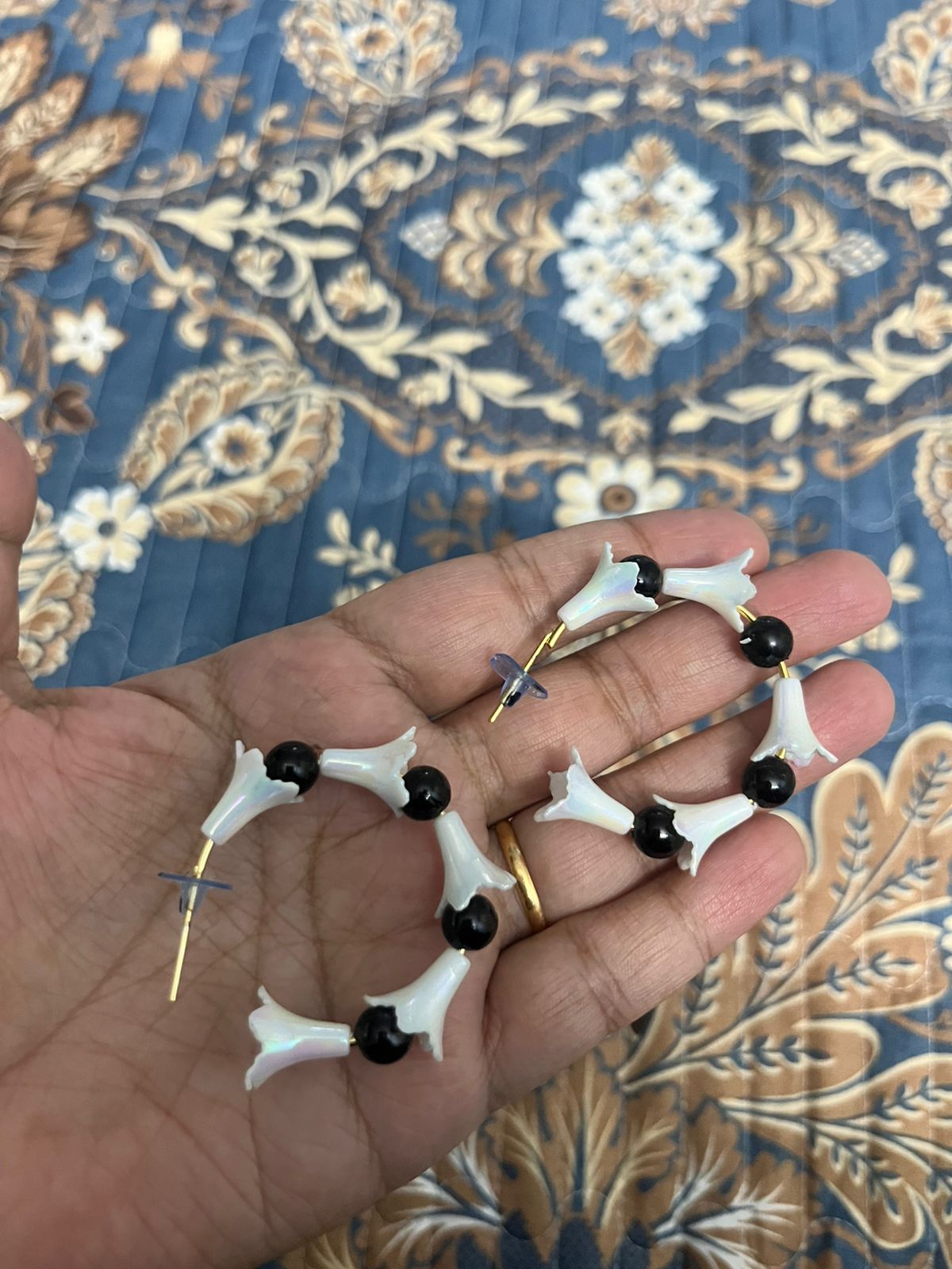 Statement Beaded Hoop Earrings