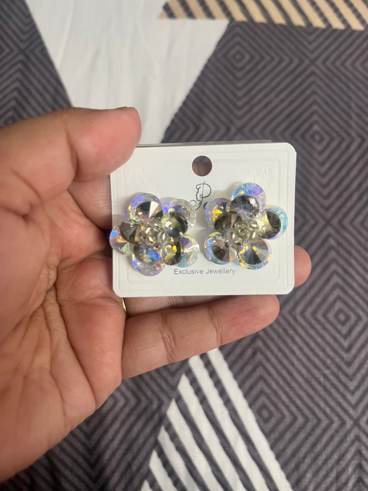 Crystal Flower Studs