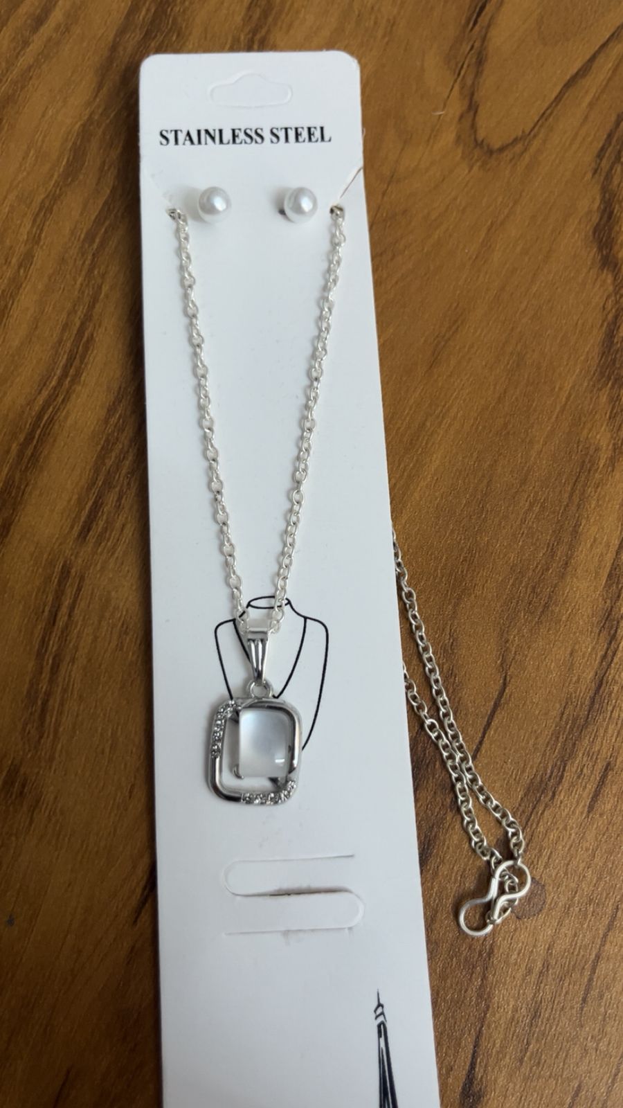 Pearl Pendant Chain & Stud Combo