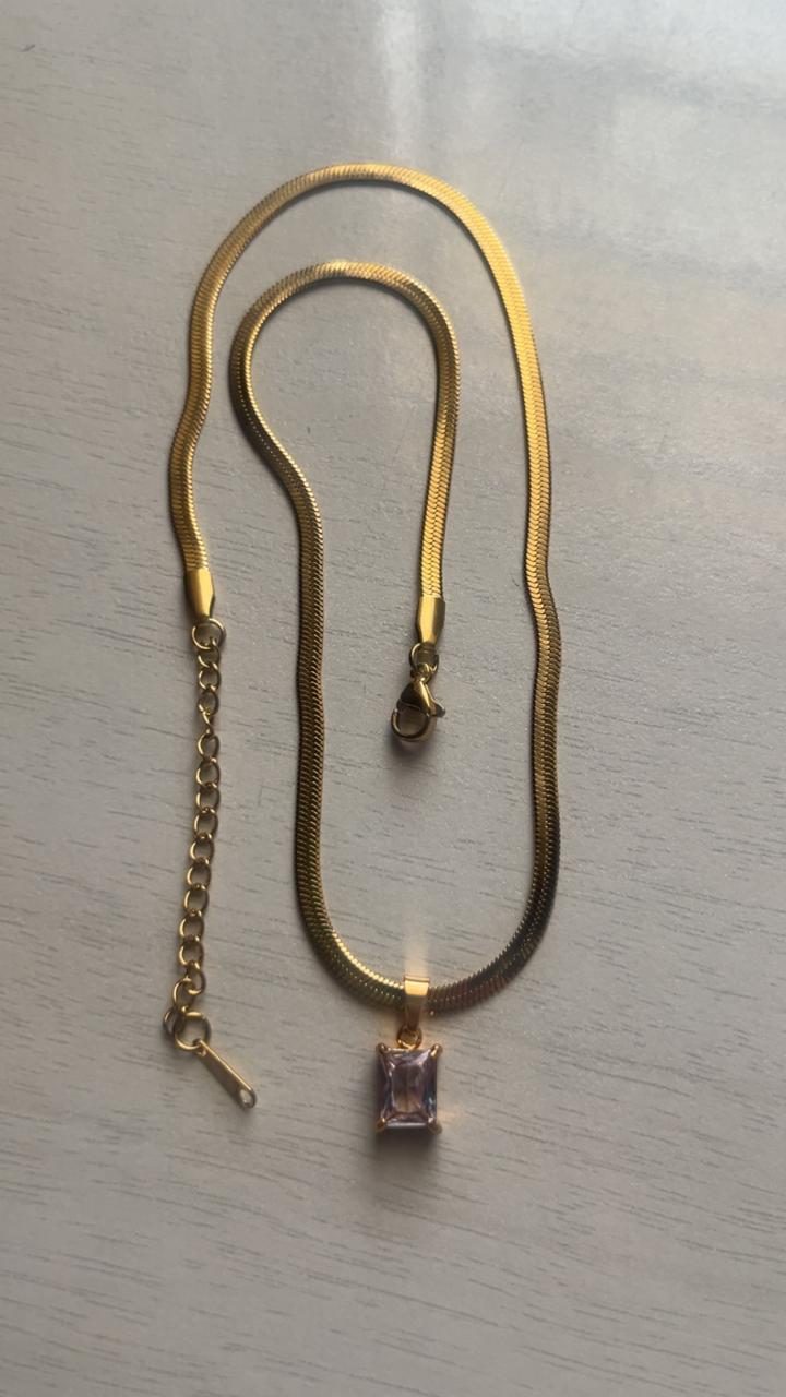 Crystal Herringbone Necklace