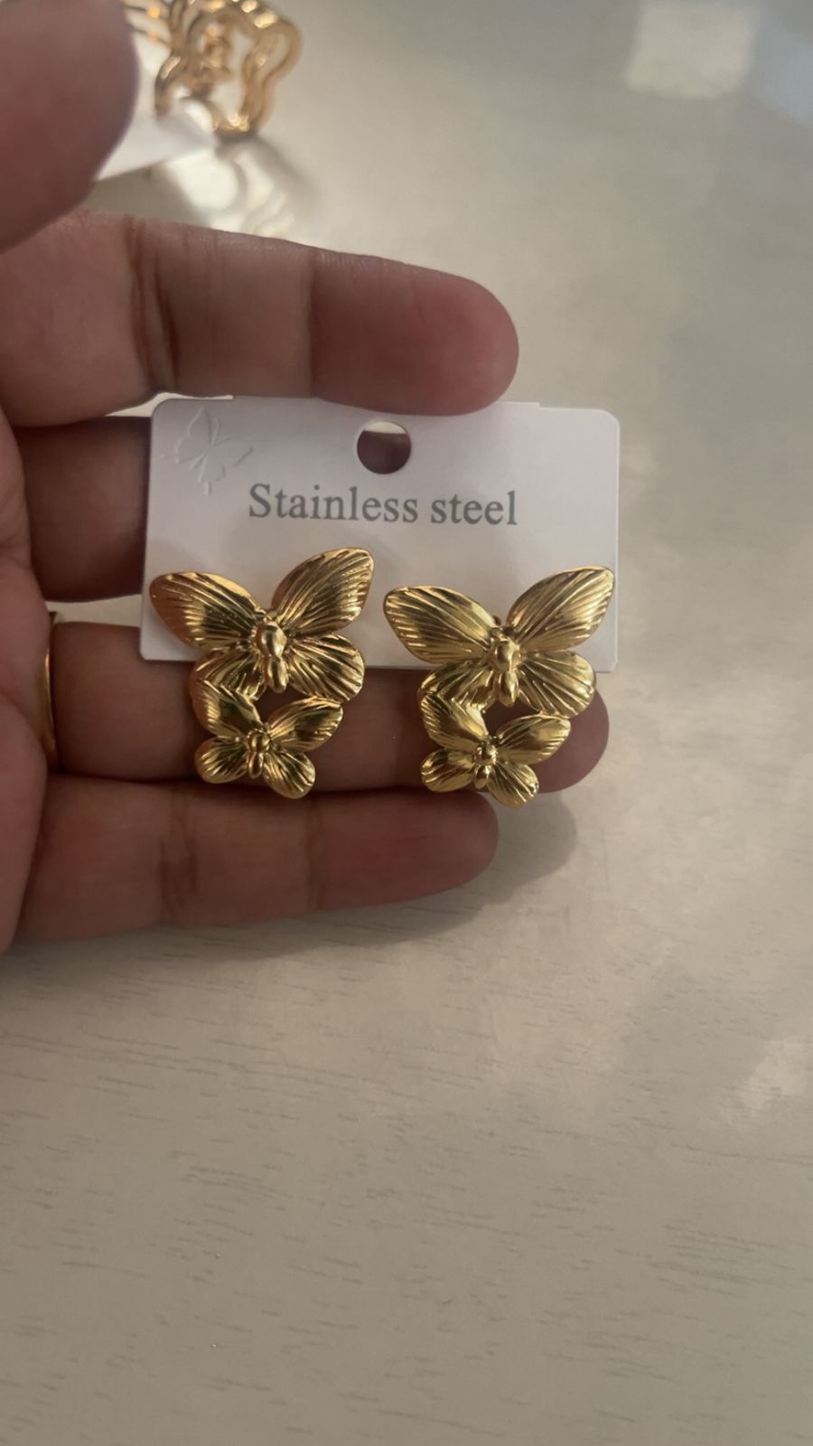 Flutter Duo Anti-Tarnish Butterfly Earrings