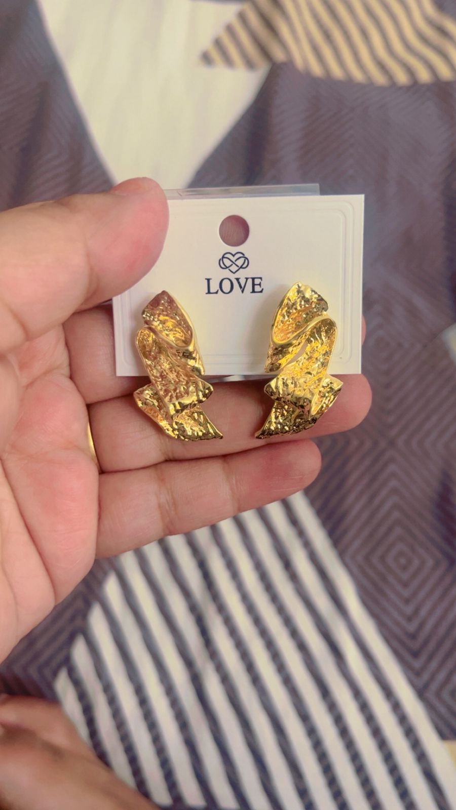 Crushed Gold Ribbon Earrings