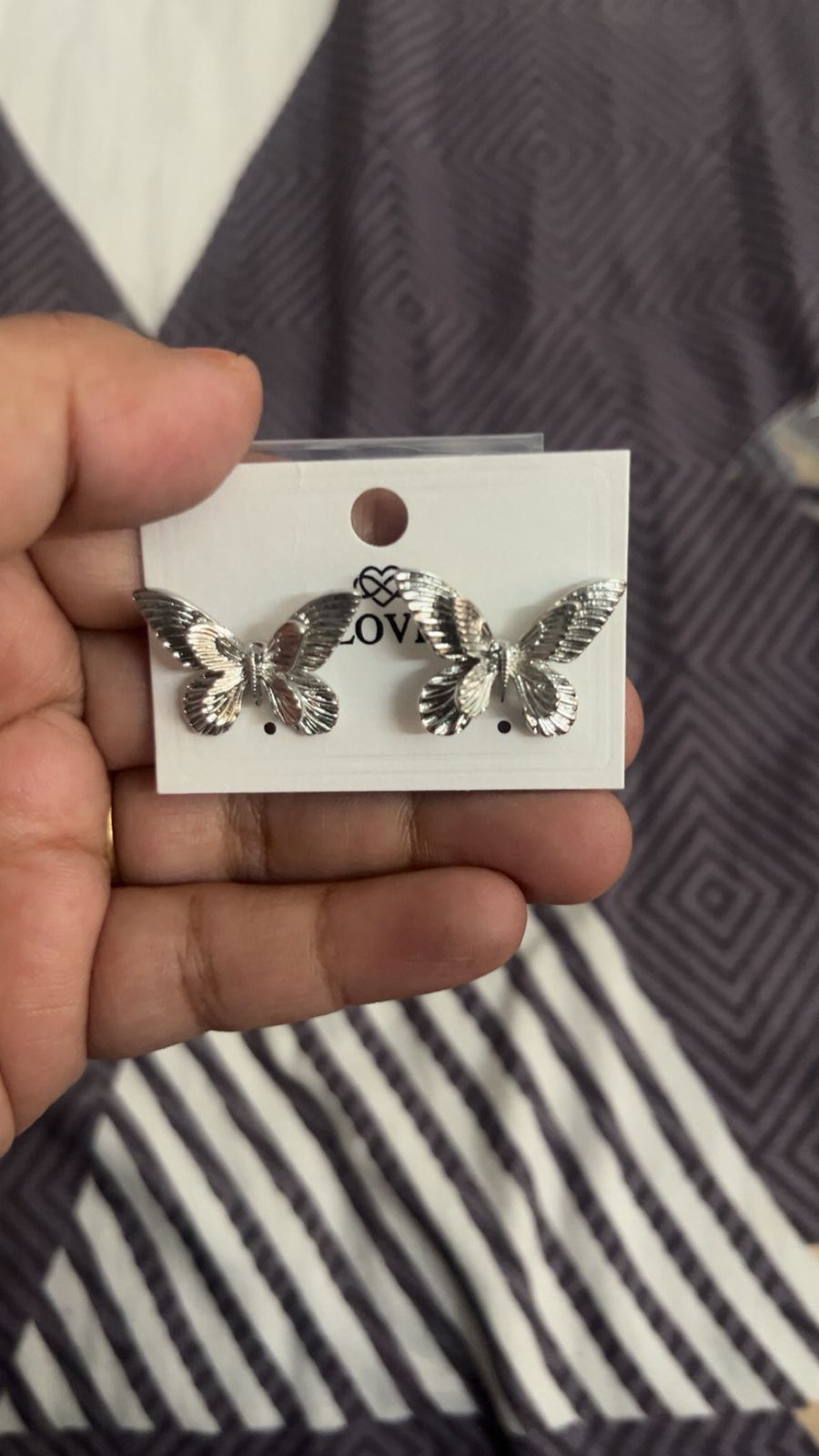 Flutter Silver Butterfly Studs