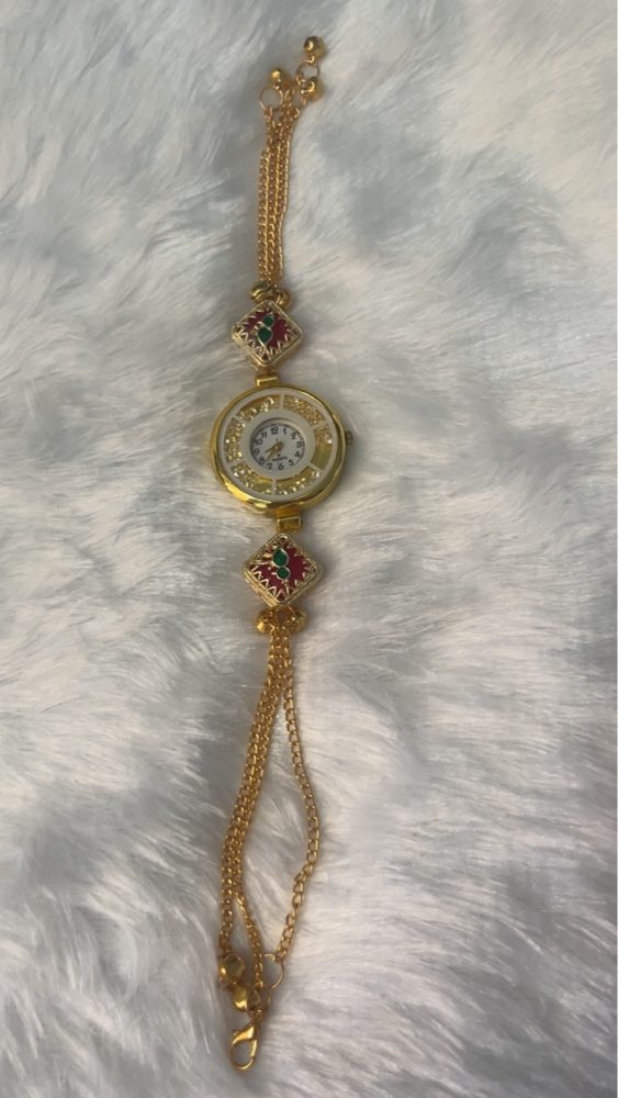 Kashmiri Square Meenakari Bracelet Watch